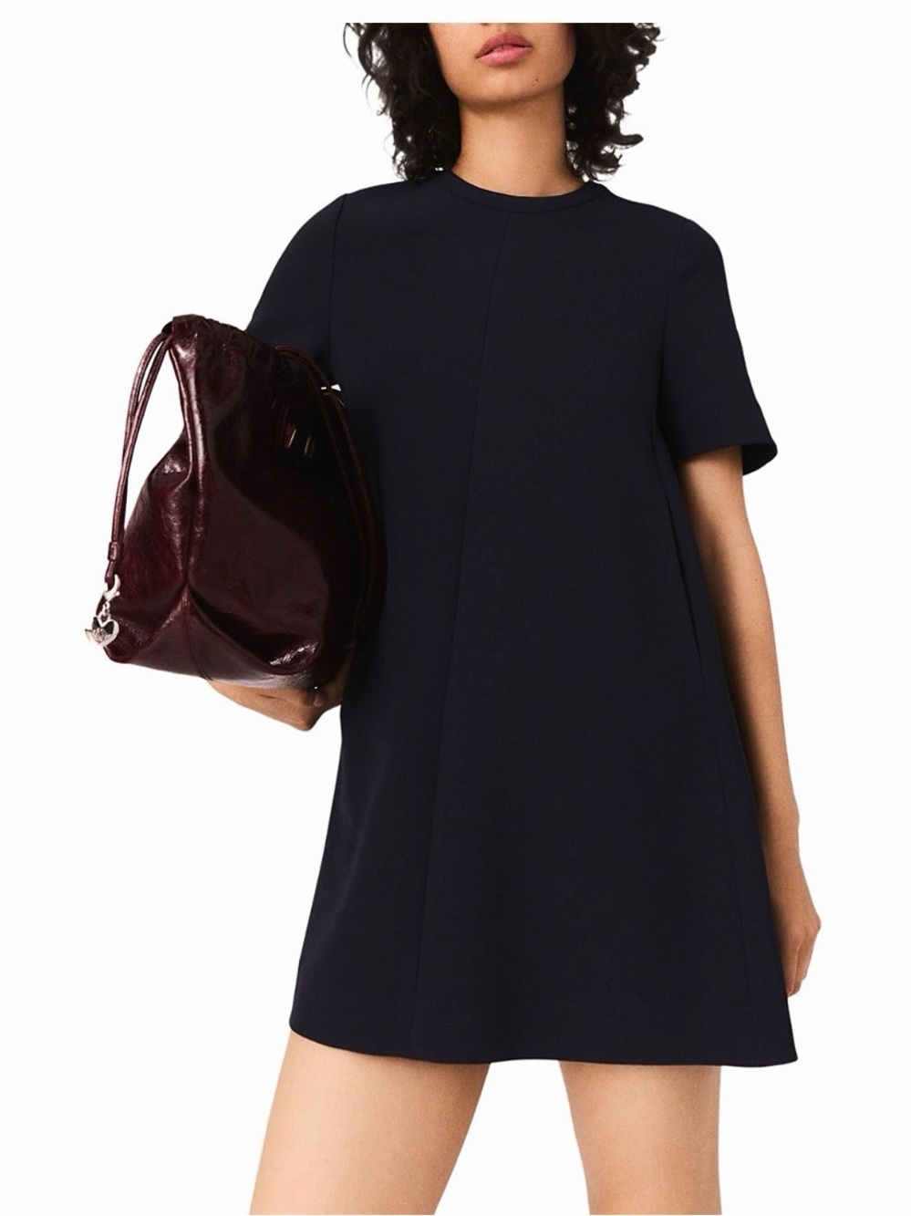 Maje crepe trapeze dress marine S / 36 NWT